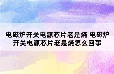 电磁炉开关电源芯片老是烧 电磁炉开关电源芯片老是烧怎么回事